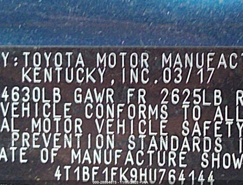 4T1BF1FK9HU764144