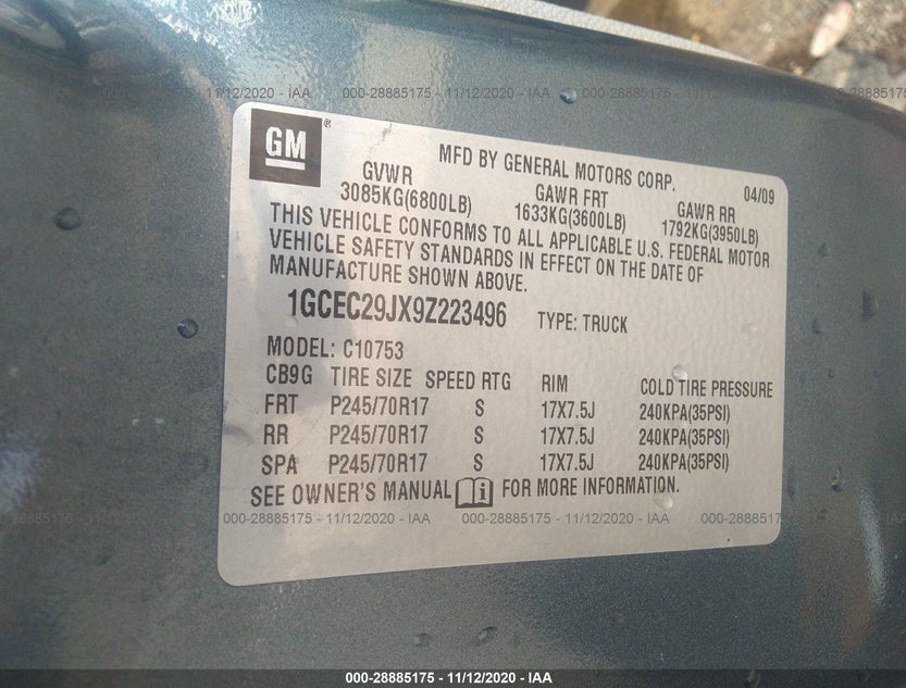 1GCEC29JX9Z223496
