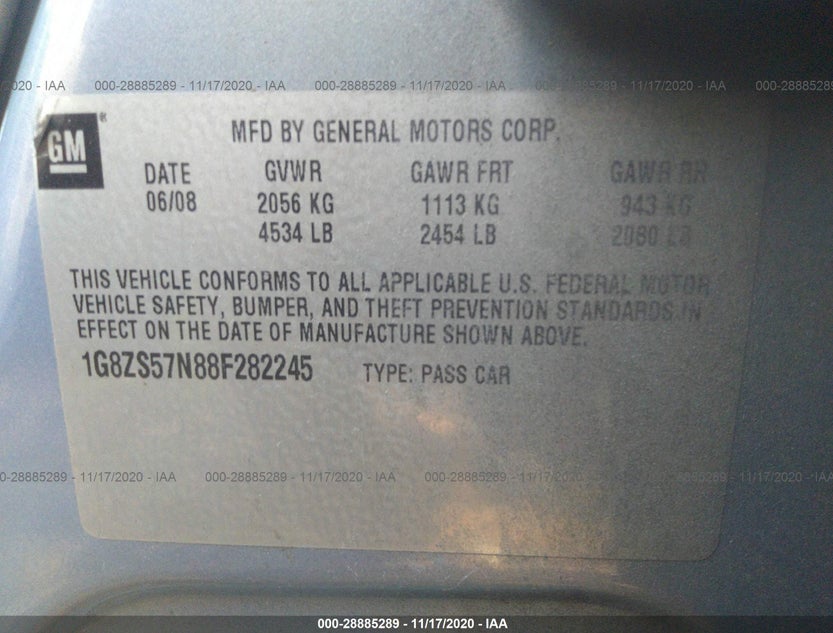 1G8ZS57N88F282245