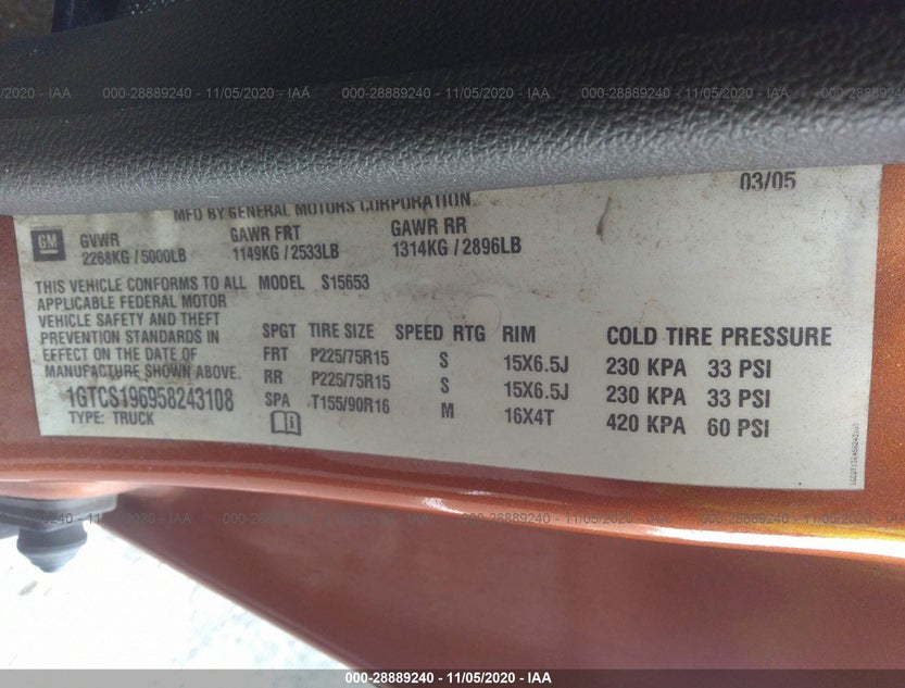 1GTCS196958243108