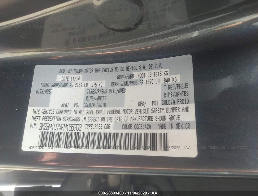 3MZBM1U7XFM166703