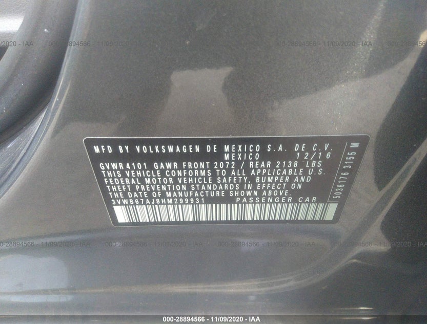 3VWB67AJ8HM299931