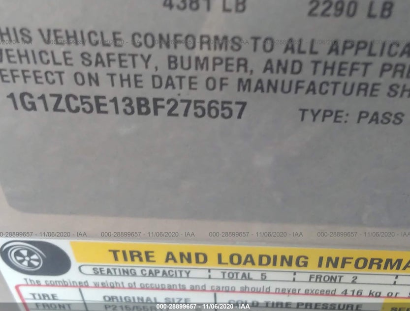 1G1ZC5E13BF275657