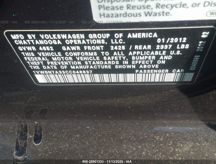1VWBN7A33CC046837