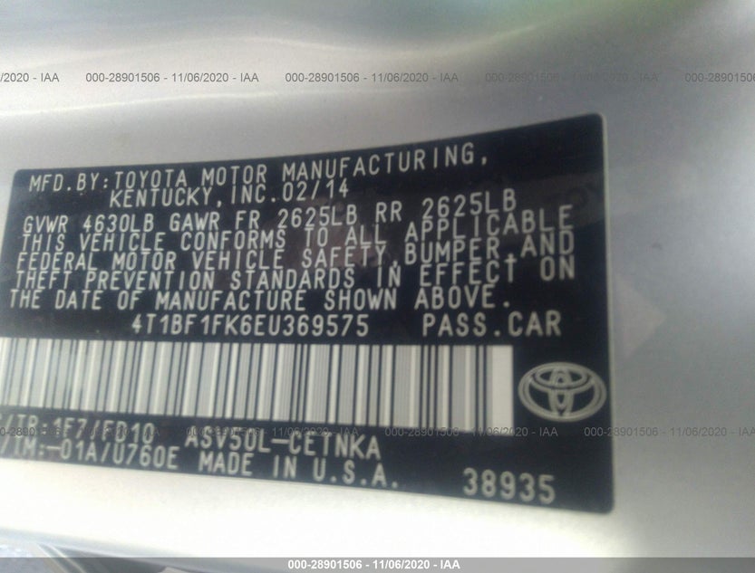 4T1BF1FK6EU369575
