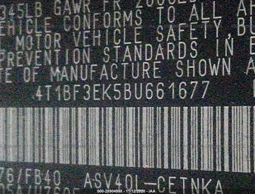 4T1BF3EK5BU661677