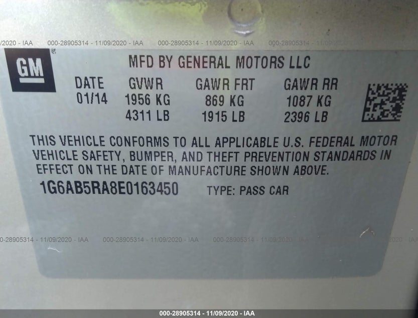 1G6AB5RA8E0163450