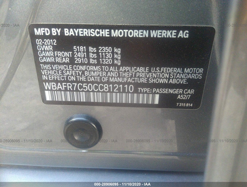 WBAFR7C50CC812110