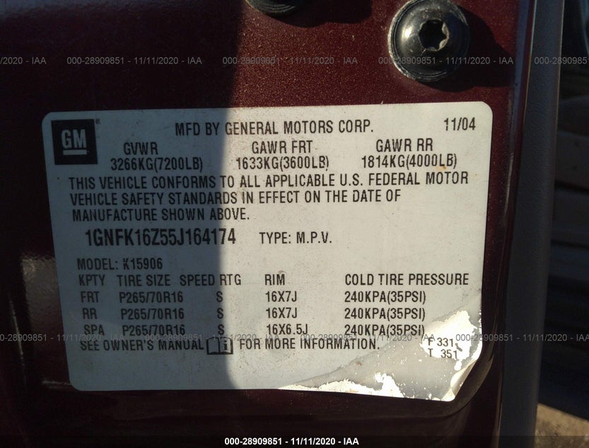 1GNFK16Z55J164174