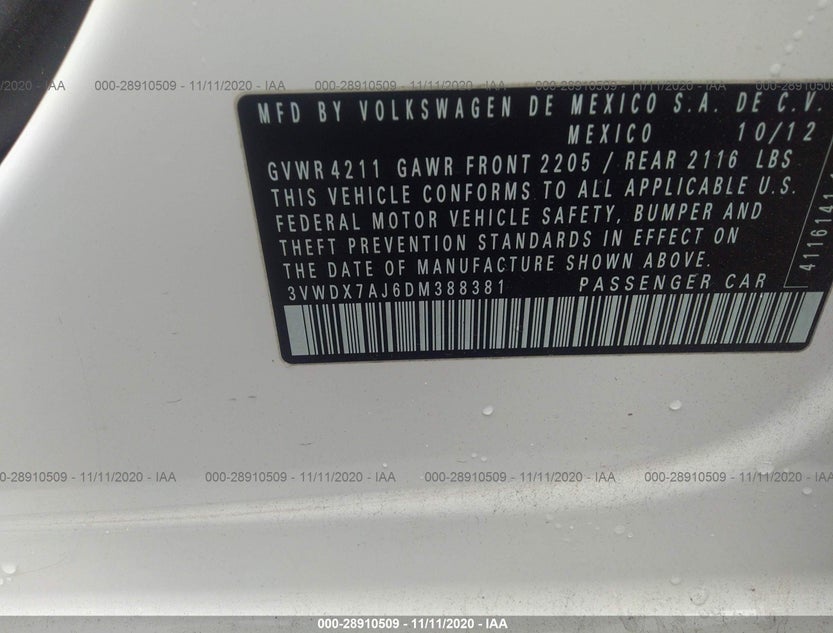 3VWDX7AJ6DM388381