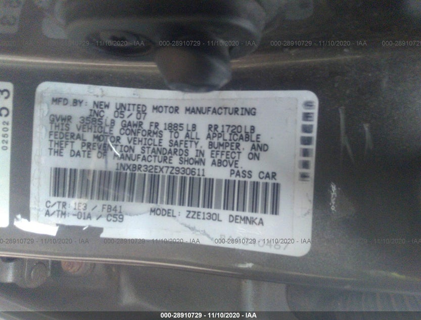1NXBR32EX7Z930611