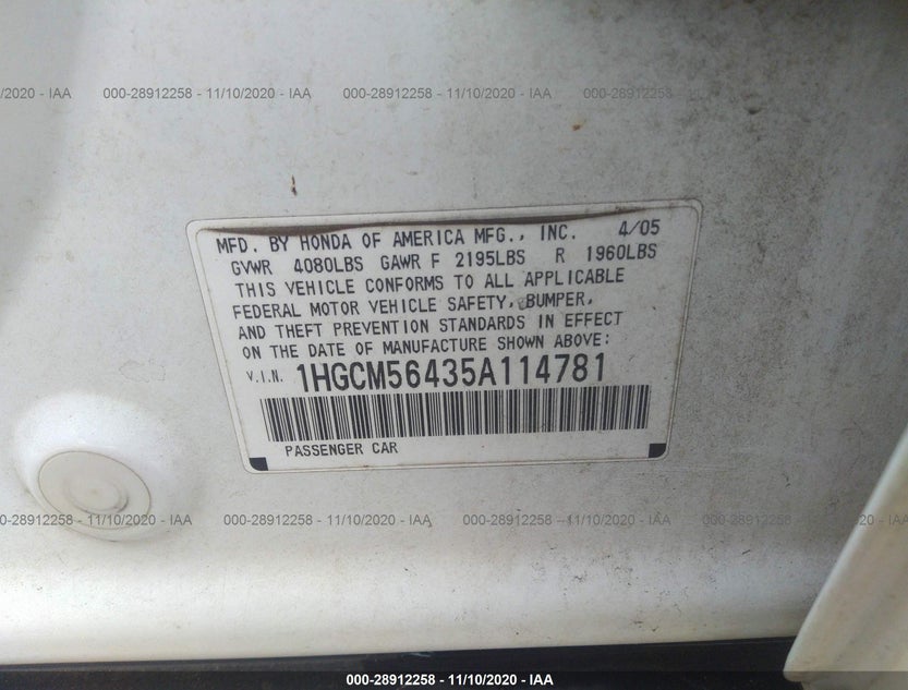 1HGCM56435A114781