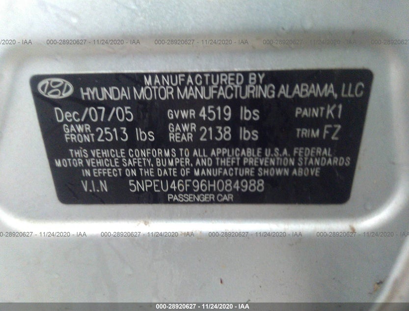 5NPEU46F96H084988