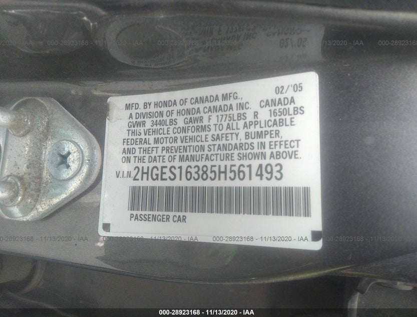 2HGES16385H561493