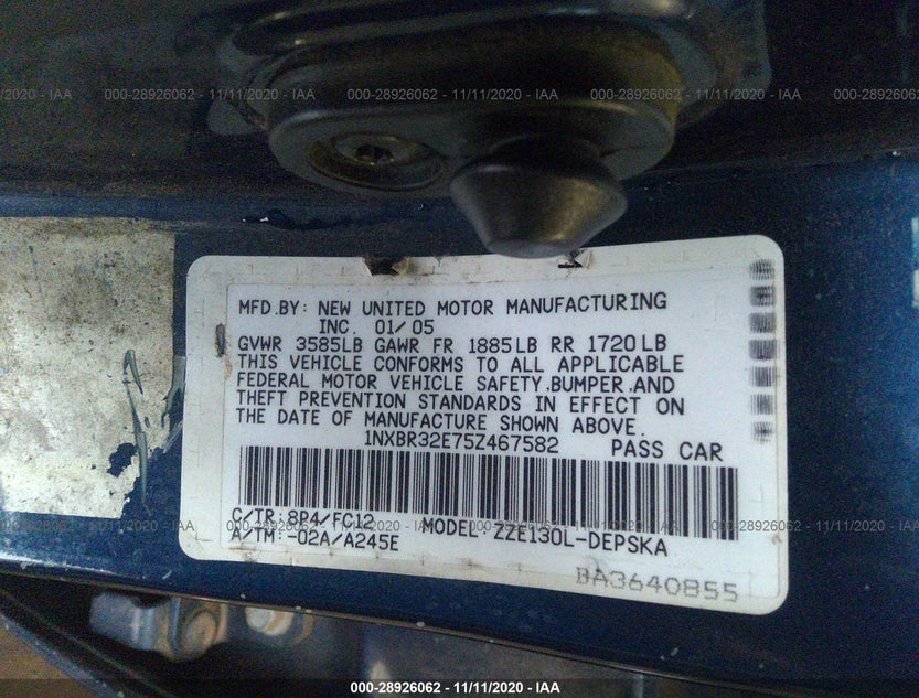 1NXBR32E75Z467582