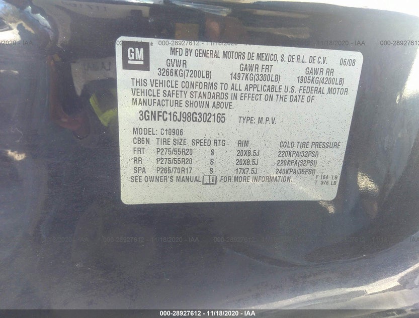 3GNFC16J98G302165