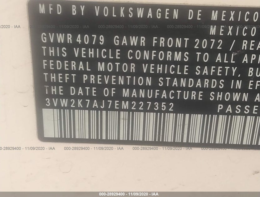 3VW2K7AJ7EM227352