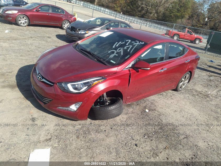 2014 Hyundai Elantra Limited VIN: 5NPDH4AE3EH482971 Lot: 28931022