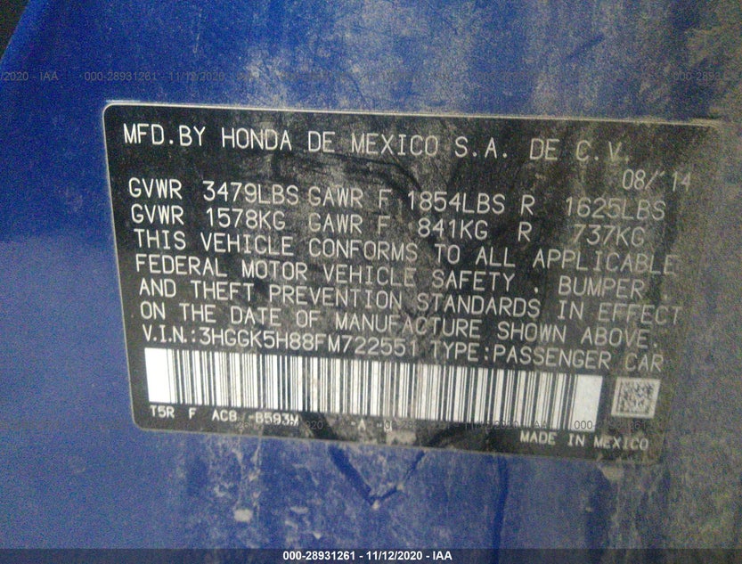 3HGGK5H88FM722551