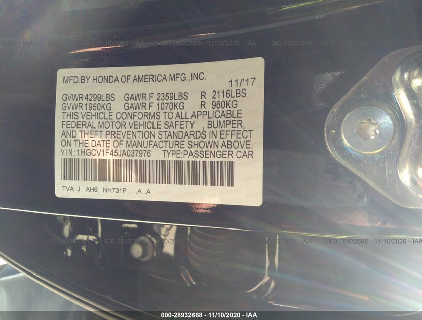 1HGCV1F45JA037976