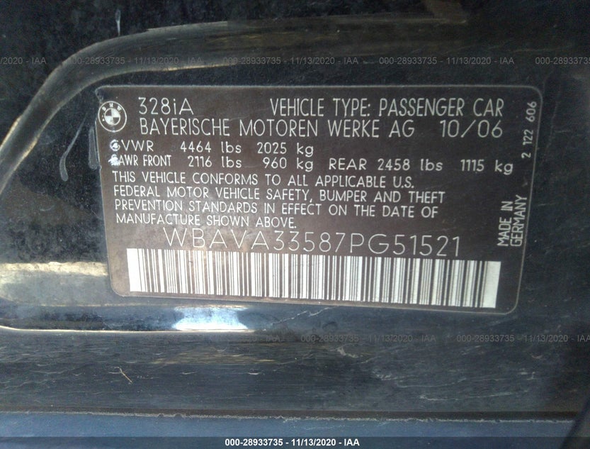 WBAVA33587PG51521