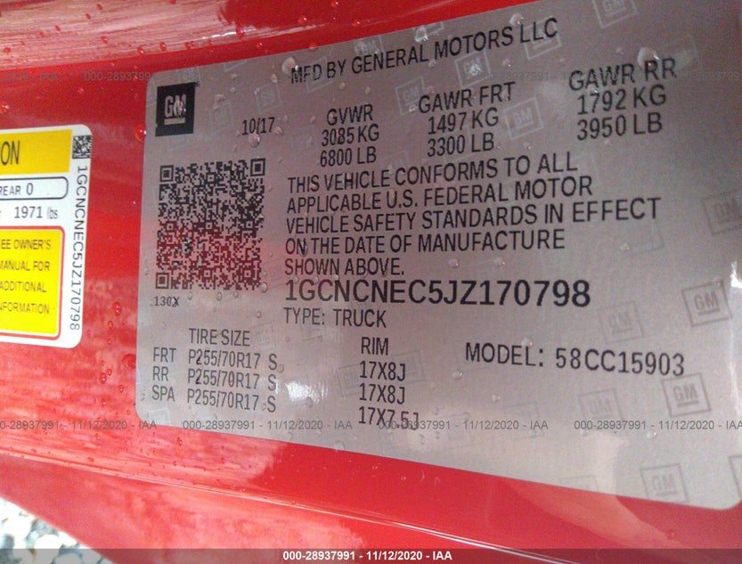 1GCNCNEC5JZ170798
