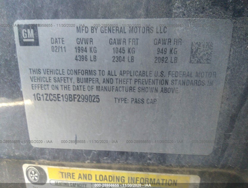 1G1ZC5E19BF299025