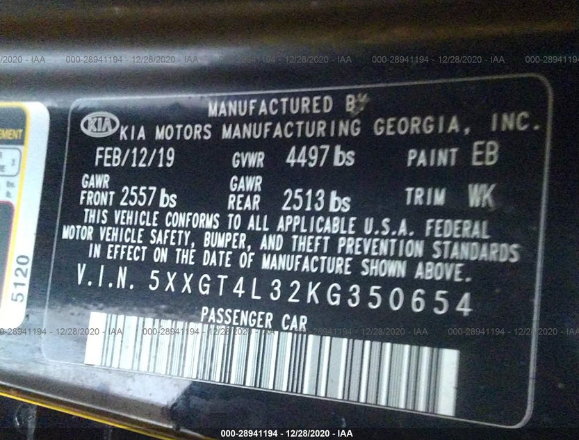 5XXGT4L32KG350654