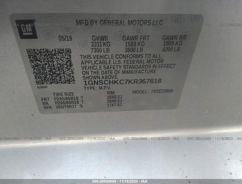1GNSCHKC7KR367618