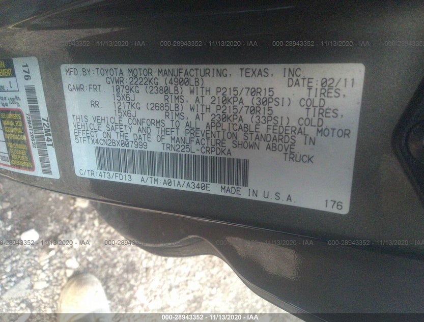 5TFTX4CN2BX007999