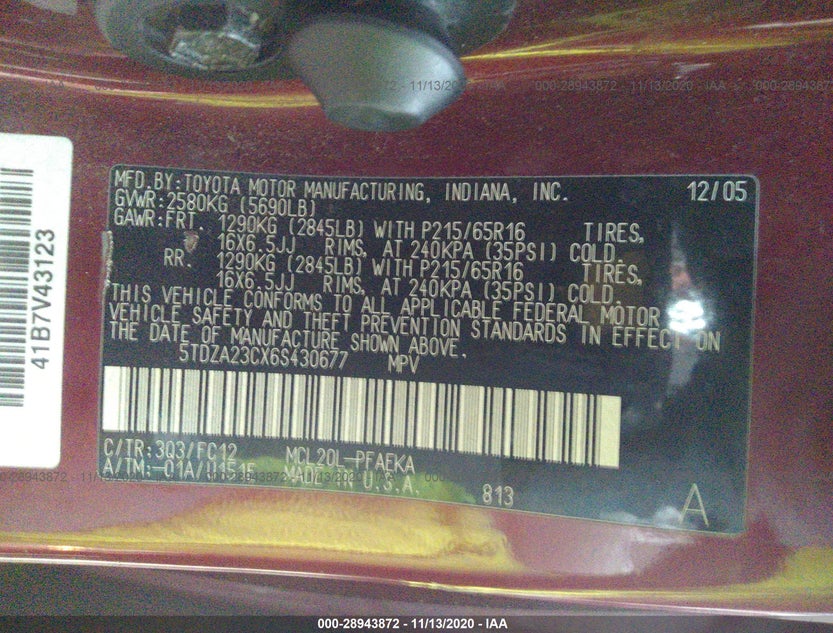 5TDZA23CX6S430677