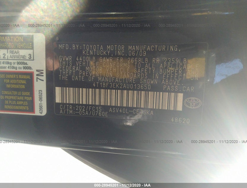 4T1BF3EK2AU013650