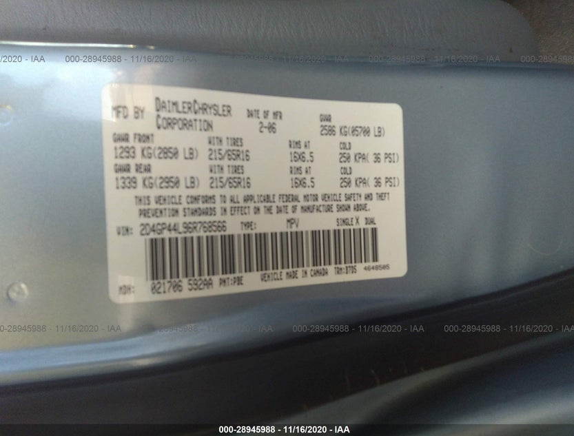 2D4GP44L96R768566