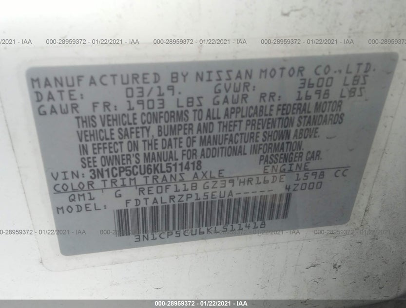 3N1CP5CU6KL511418