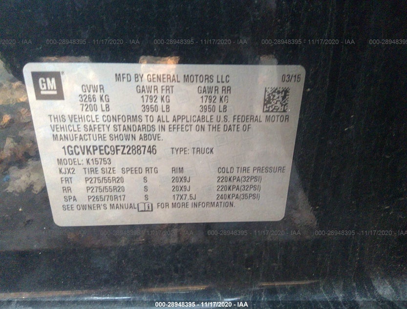 1GCVKPEC9FZ288746