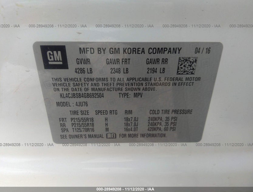 KL4CJBSB4GB692504
