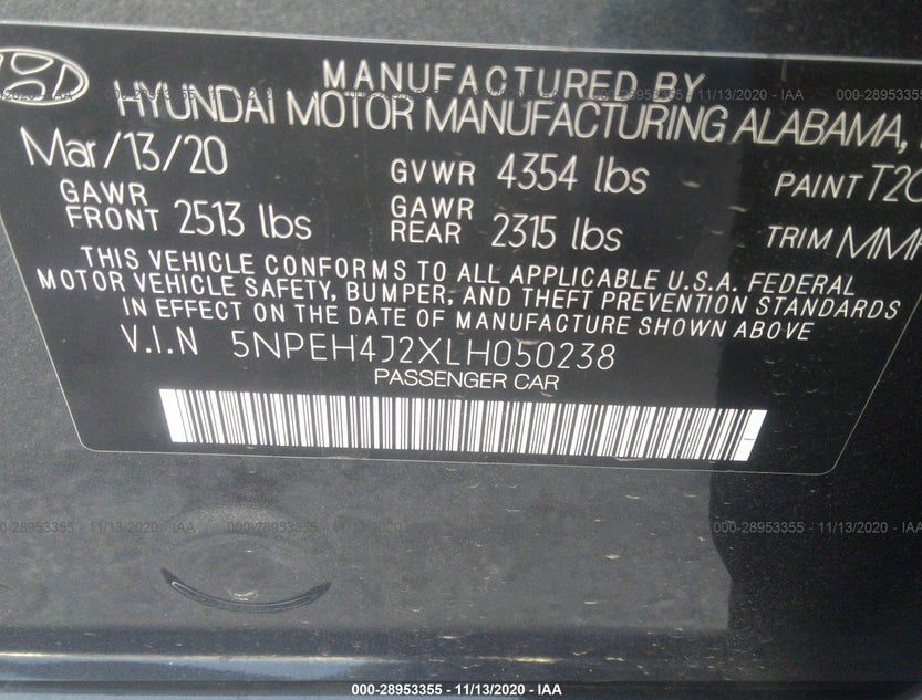 5NPEH4J2XLH050238