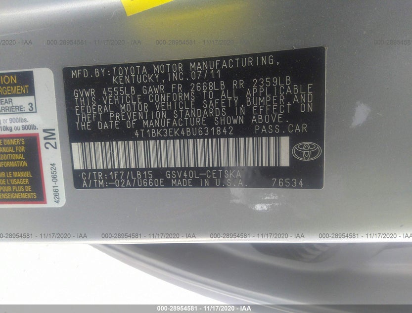 4T1BK3EK4BU631842