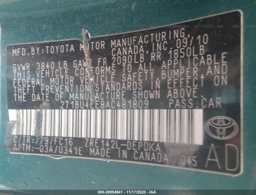 2T1BU4EE8AC481809