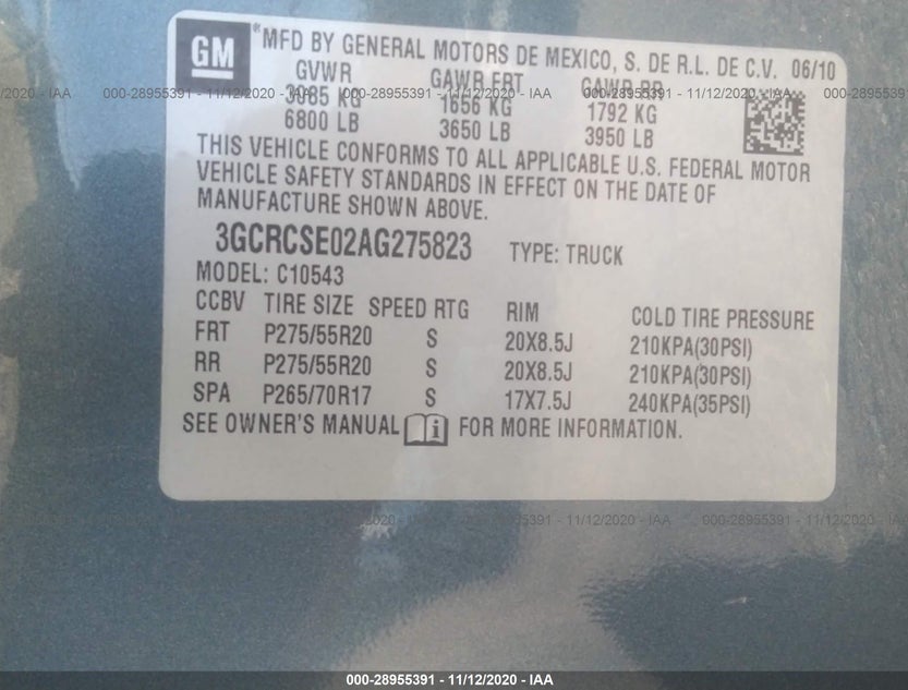 3GCRCSE02AG275823