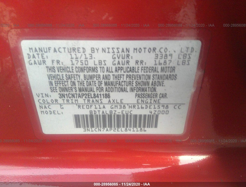 3N1CN7AP2EL841186