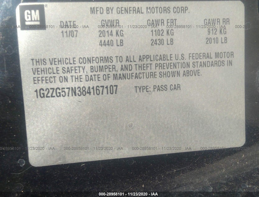 1G2ZG57N384167107