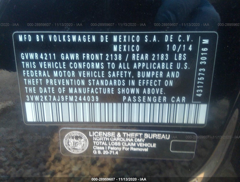 3VW2K7AJ9FM244039