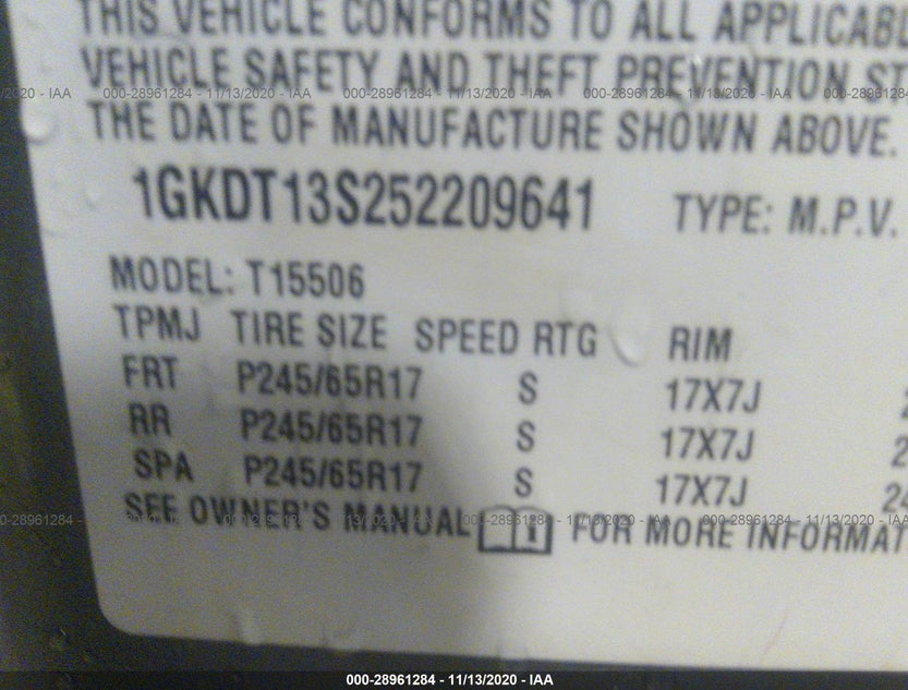 1GKDT13S252209641