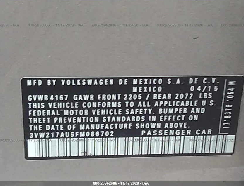 3VW217AU5FM086702