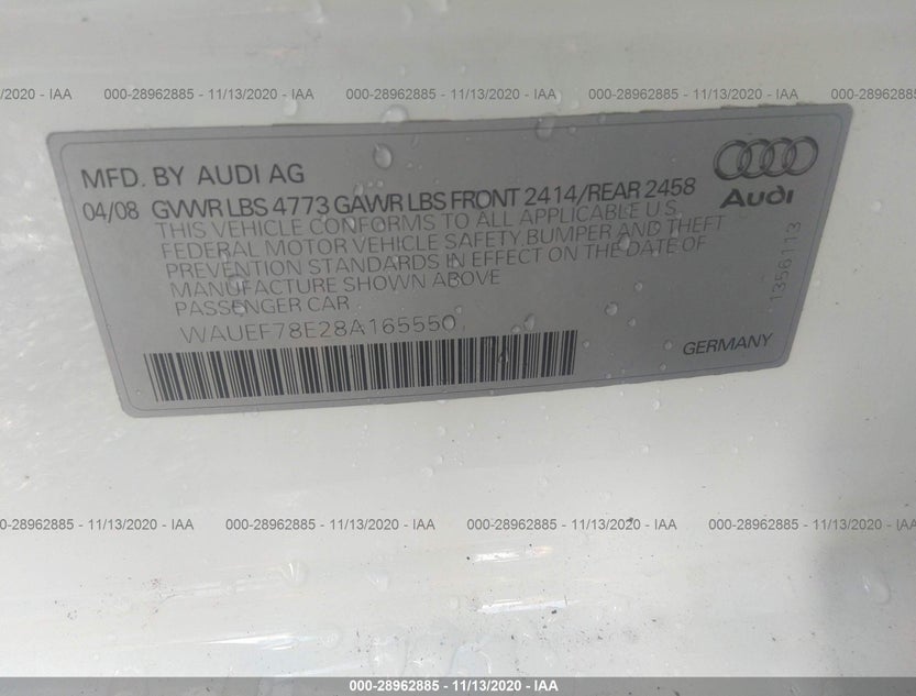 WAUEF78E28A165550