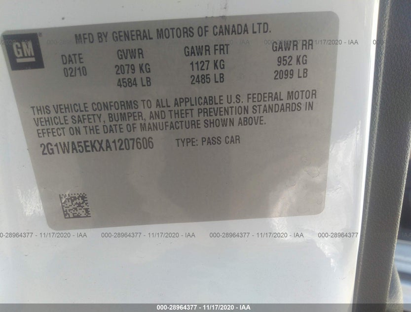 2G1WA5EKXA1207606