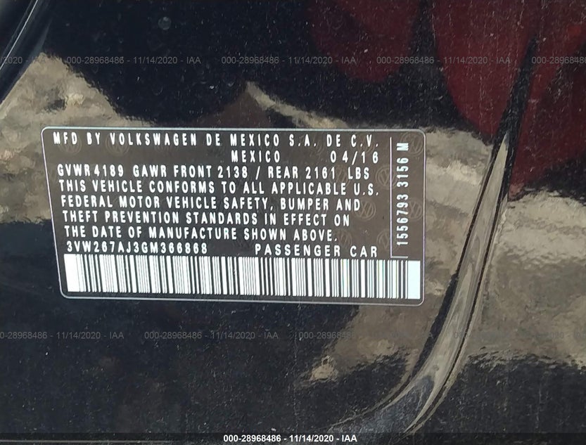 3VW267AJ3GM366868