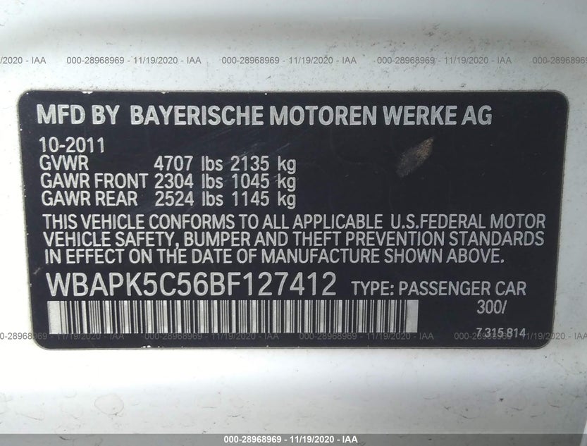 WBAPK5C56BF127412
