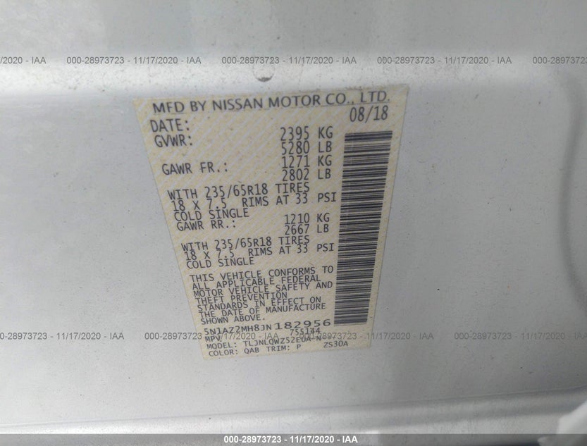 5N1AZ2MH8JN182956